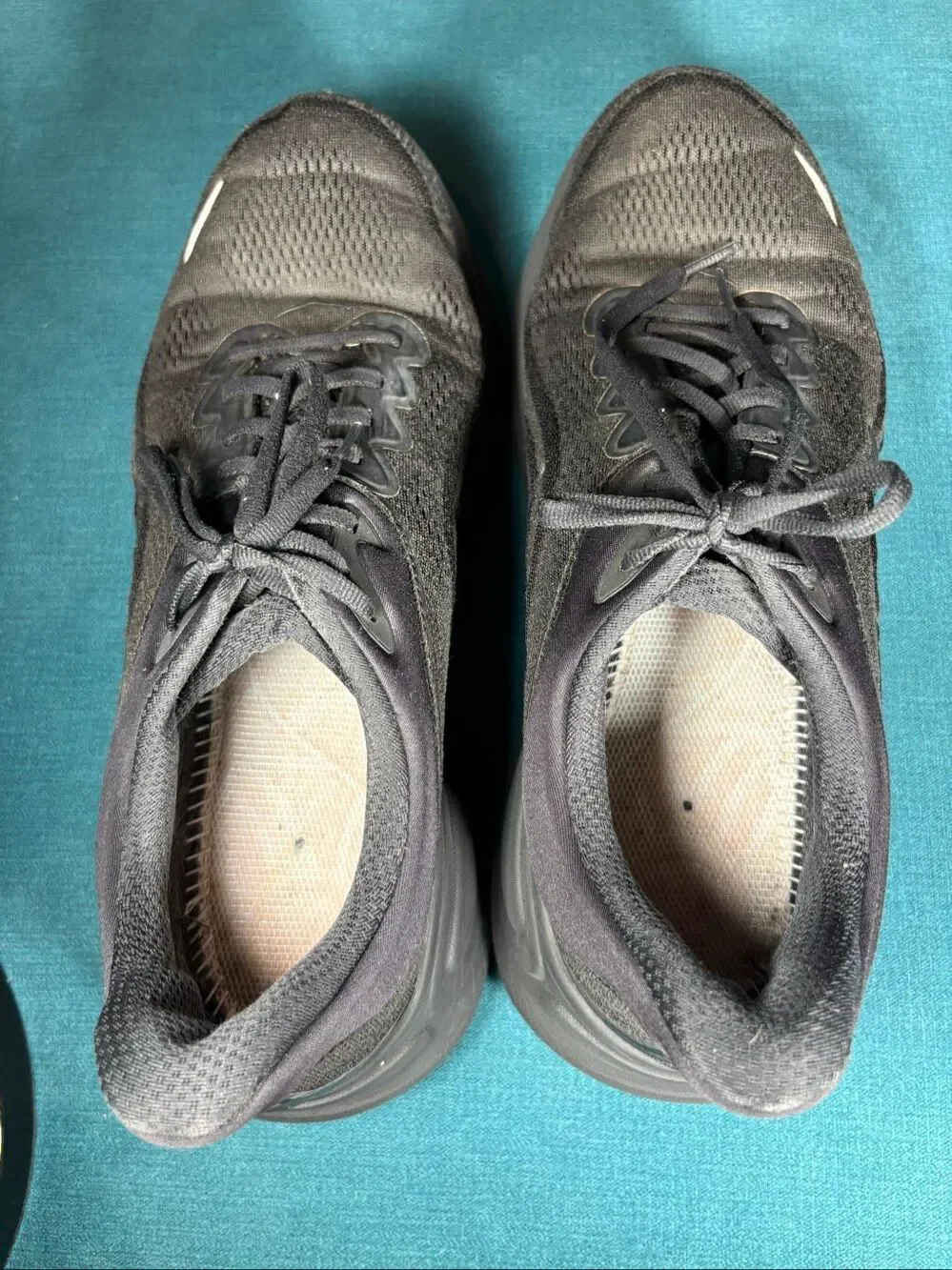 Hoka One One Bondi 9 Mens Size 11.5D Running Shoes Triple Black No Insoles